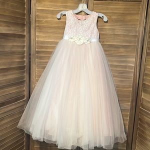 Davids Bridal, whisper-pink dress. Like new! Original tags!